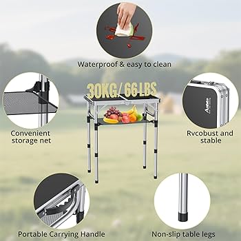 【色:シルバー】Anbte のキャンプの折りたたみ式テーブル、90cmx40cm 色:シルバー】Anbte のキャンプの折りたたみ式テーブル